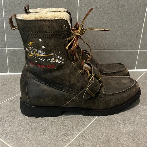 Polo Ralph Lauren Ranger Air Division Boots Faux Shearling Mens Size 12
